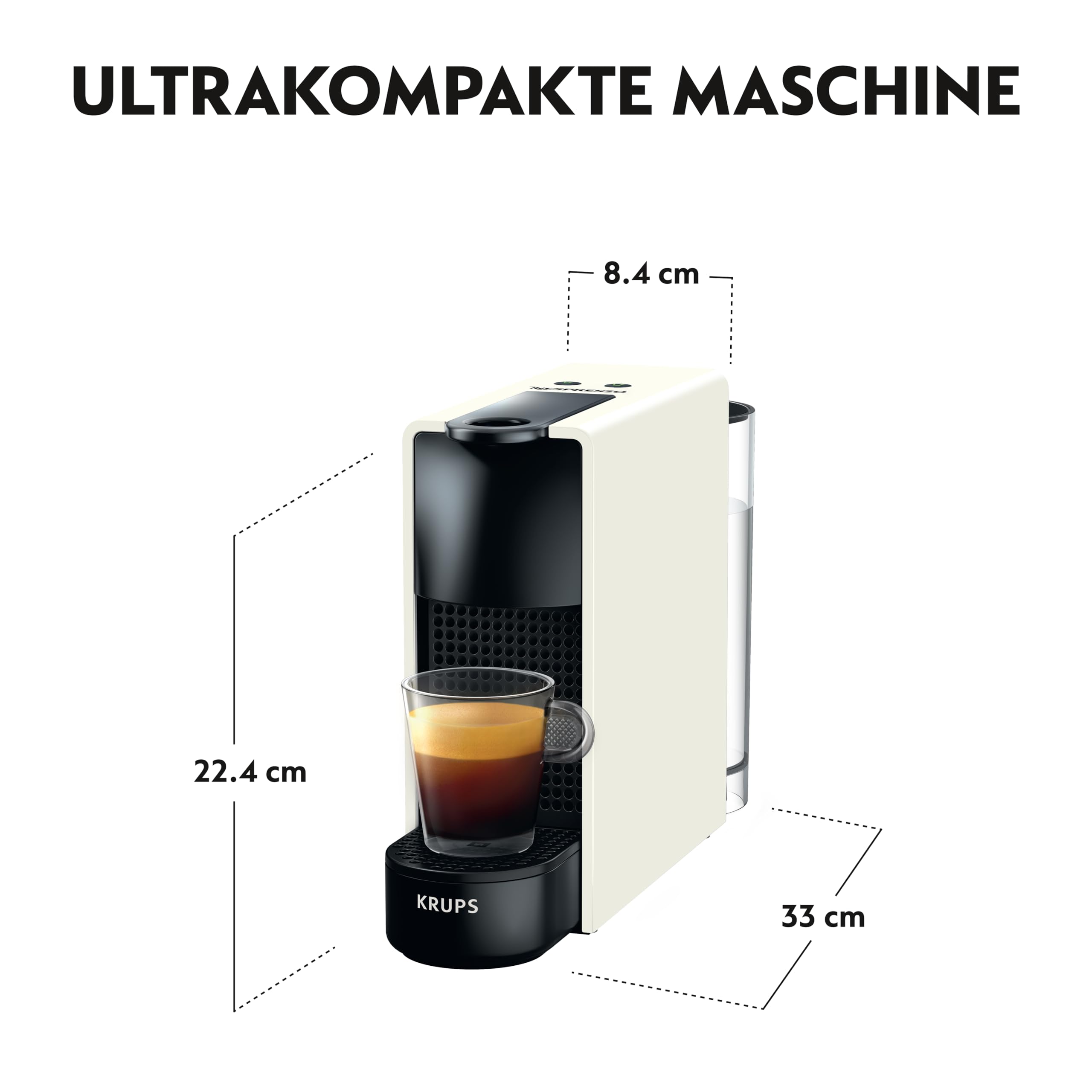 Essenza Mini XN1101 – Kapselmaschine, 19 Bar, Ultrakompakt, Pure White