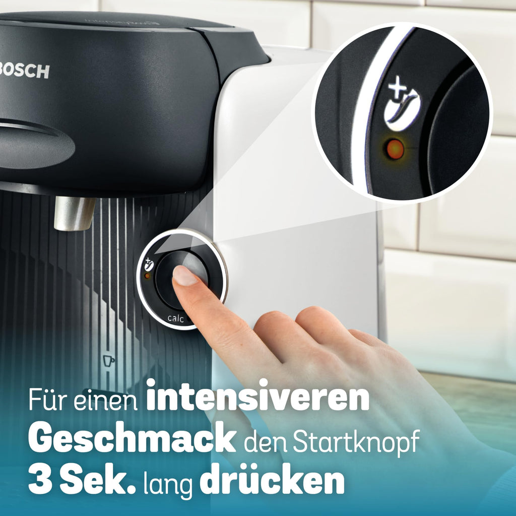 Tassimo Finesse TAS1104 – Kapselmaschine, IntensityBoost, über 70 Getränke, 1400W, Weiss/Schwarz