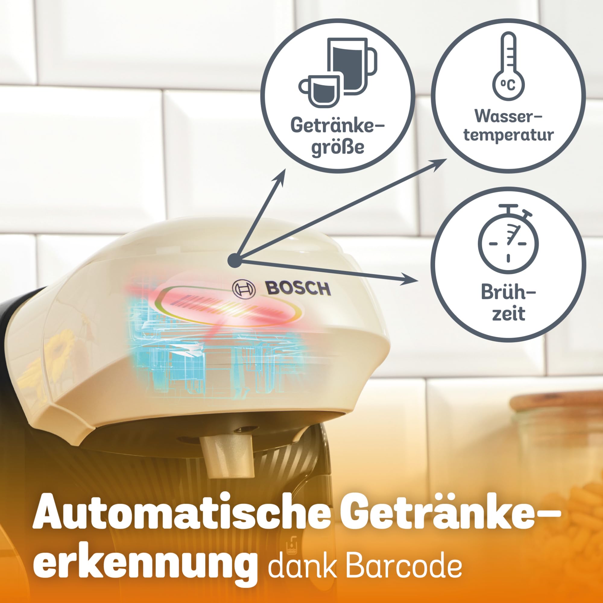 Tassimo Style TAS1107 – Kapselmaschine, über 70 Getränke, INTELLIBREW™, 1400W, Creme