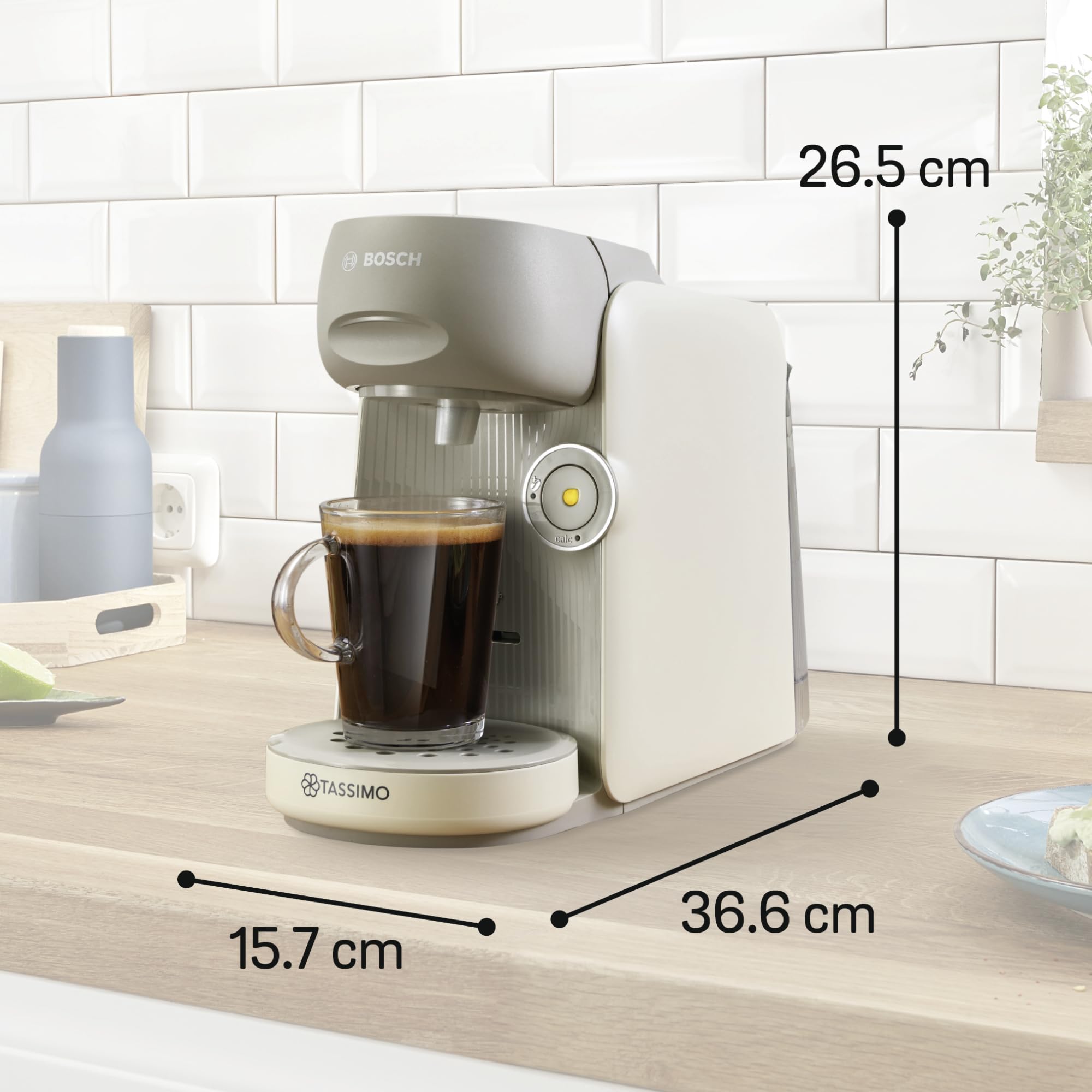 Tassimo Finesse TAS167P – Kapselmaschine mit IntensityBoost, über 70 Getränke, 1400W, Creme