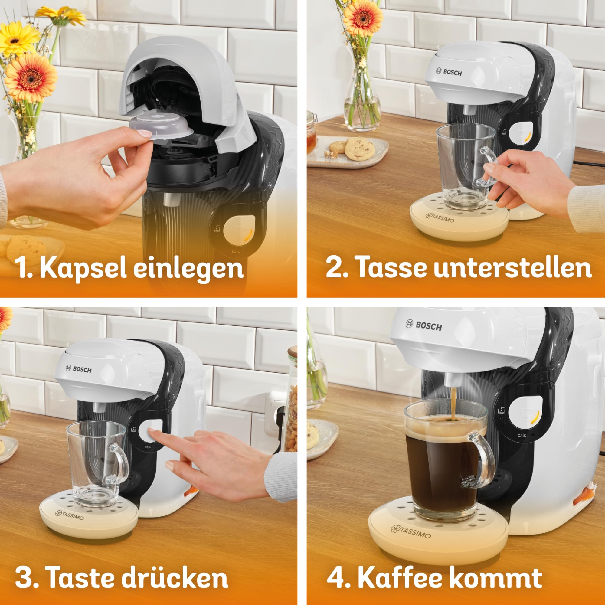 Tassimo Style TAS1104 – Kapselmaschine, über 70 Getränke, INTELLIBREW™, 1400W, Weiss