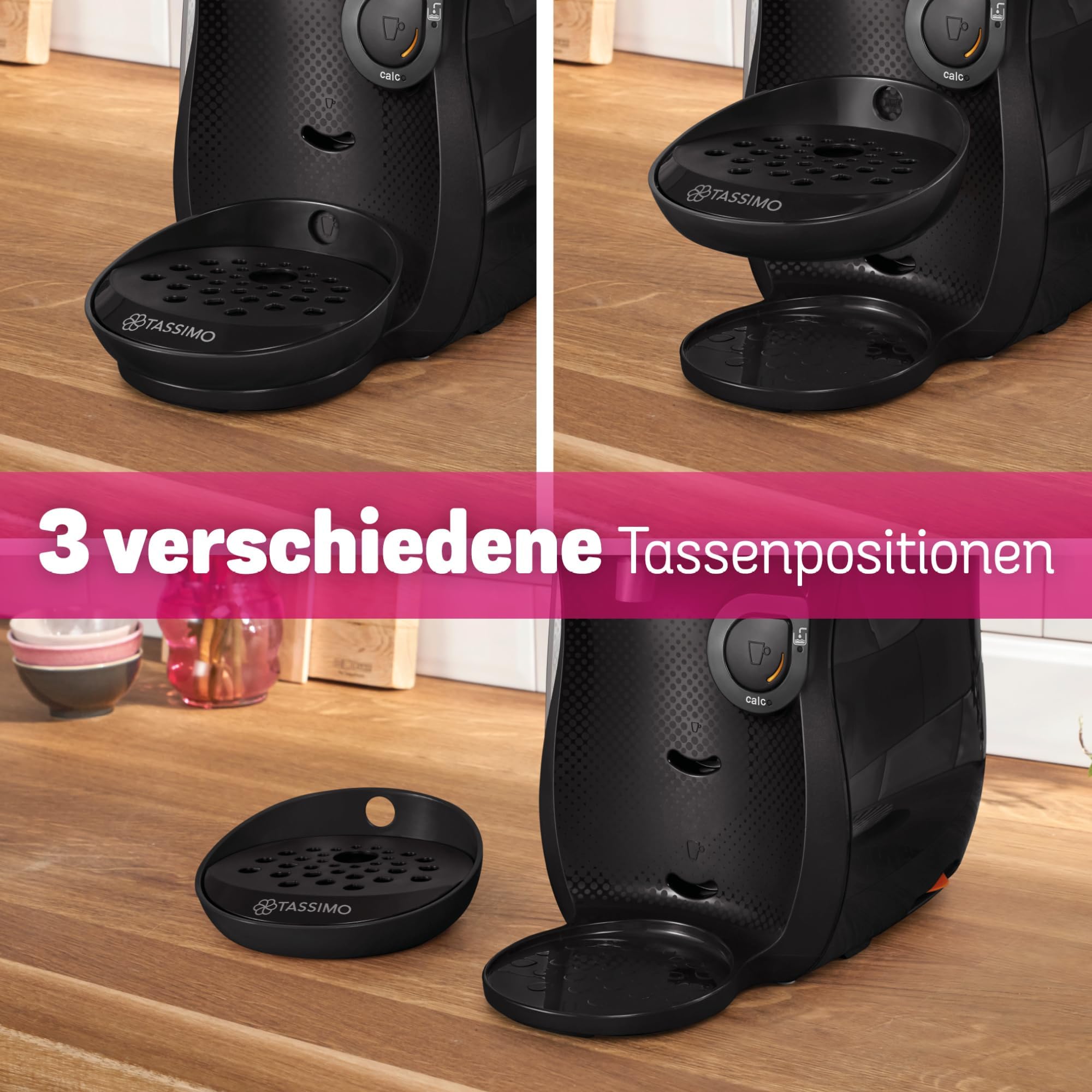 Tassimo Happy TAS1002 – Kapselmaschine, über 70 Getränke, INTELLIBREW™, 1400W, Schwarz