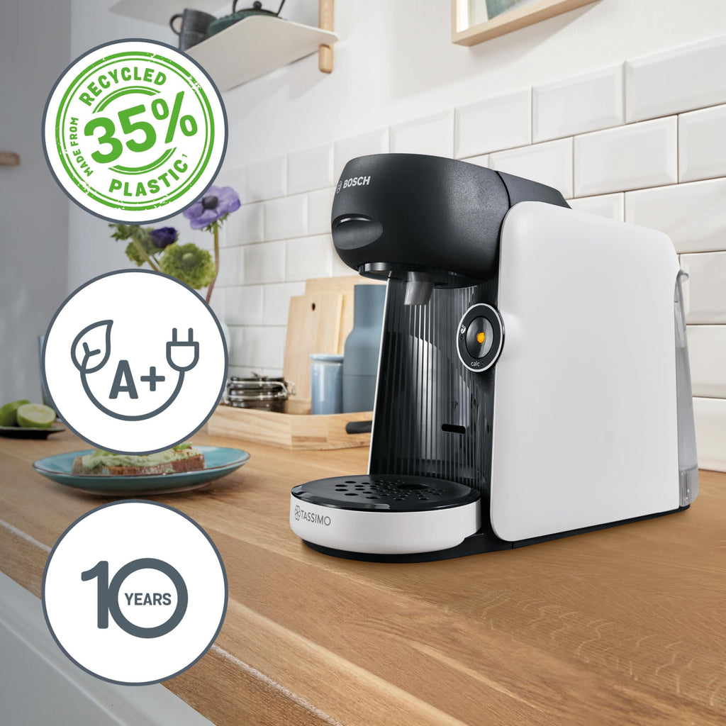 Tassimo Finesse TAS1104 – Kapselmaschine, IntensityBoost, über 70 Getränke, 1400W, Weiss/Schwarz
